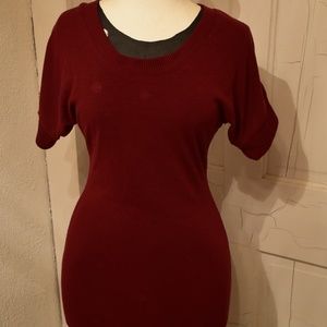 Maroon sweater dress